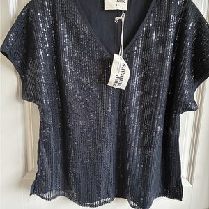Savanna Jane Shimmering Black Sequin Top